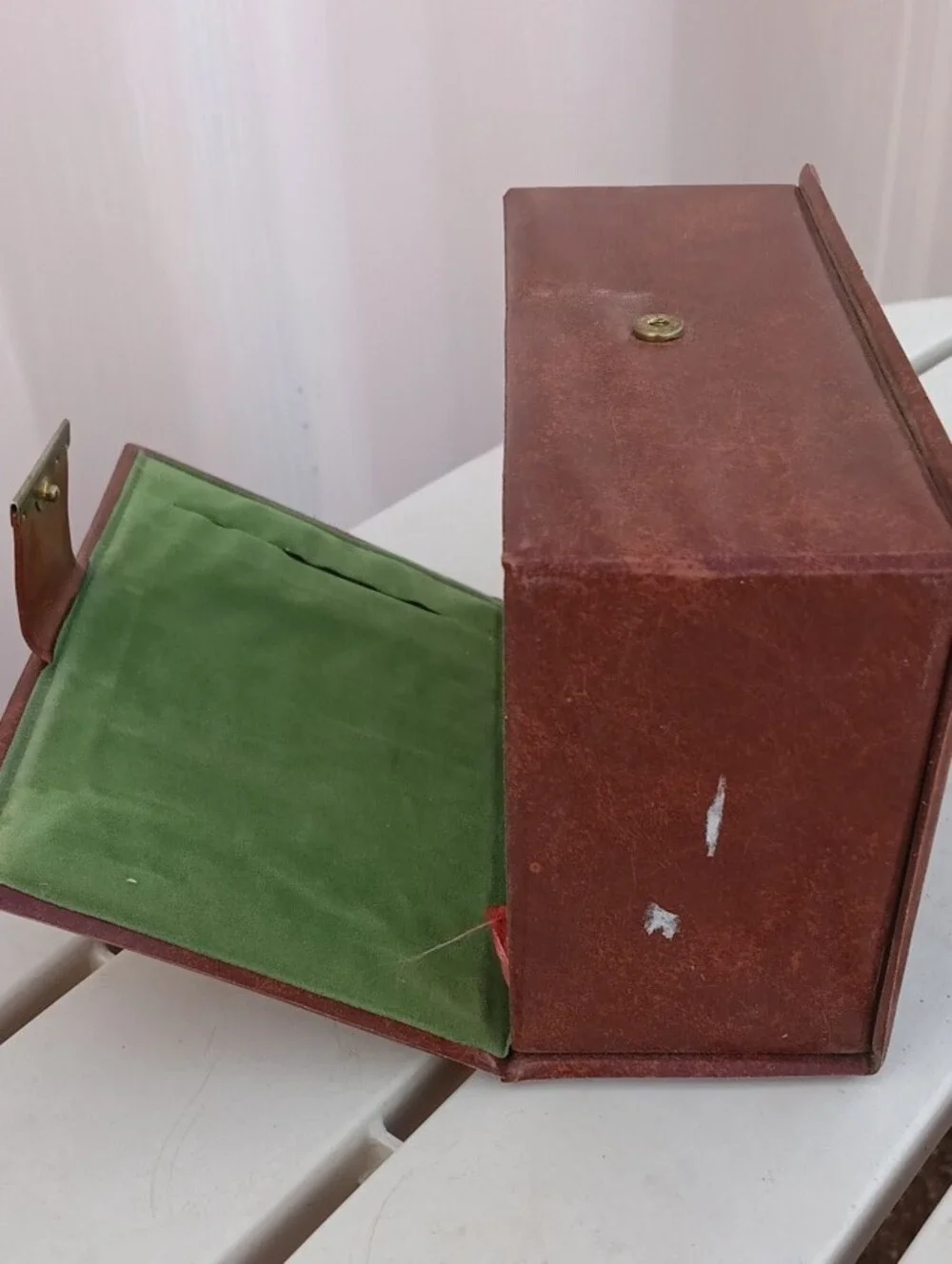 Vintage Cassette Library Decorative Storage Box - Brown Faux Leather